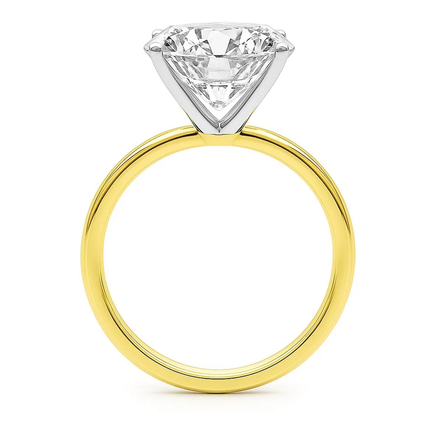 5 carat princess cut lab-grown diamond solitaire ring in 10K yellow gold, showcasing modern elegance and brilliance.