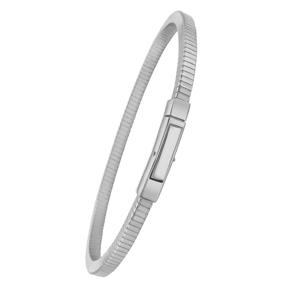 Sterling silver Cubogas chain bracelet with a modern design, showcasing elegance and timeless sophistication.