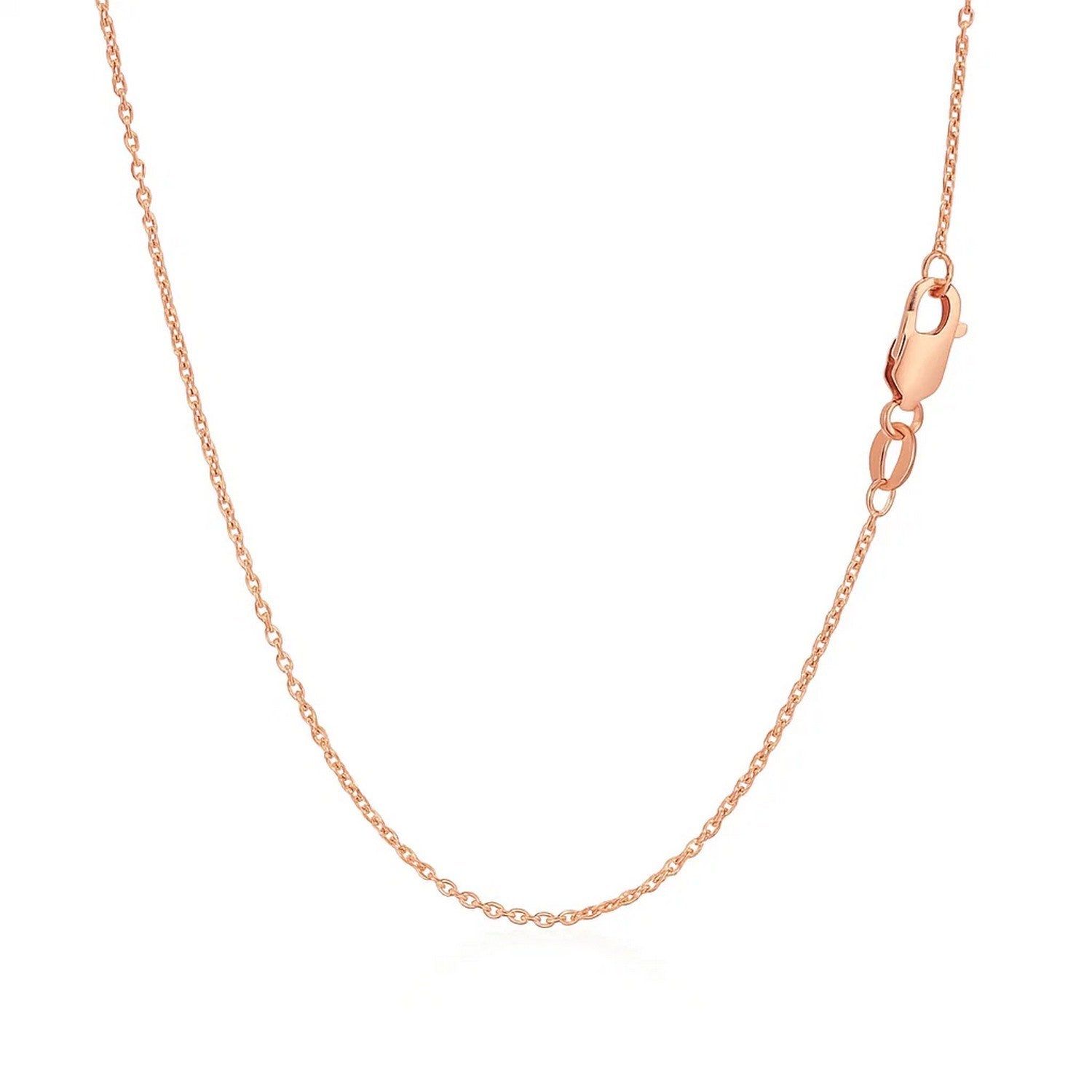 14k rose gold diamond cut cable link chain, modern design, exquisite craftsmanship, perfect for layering or standalone ele...