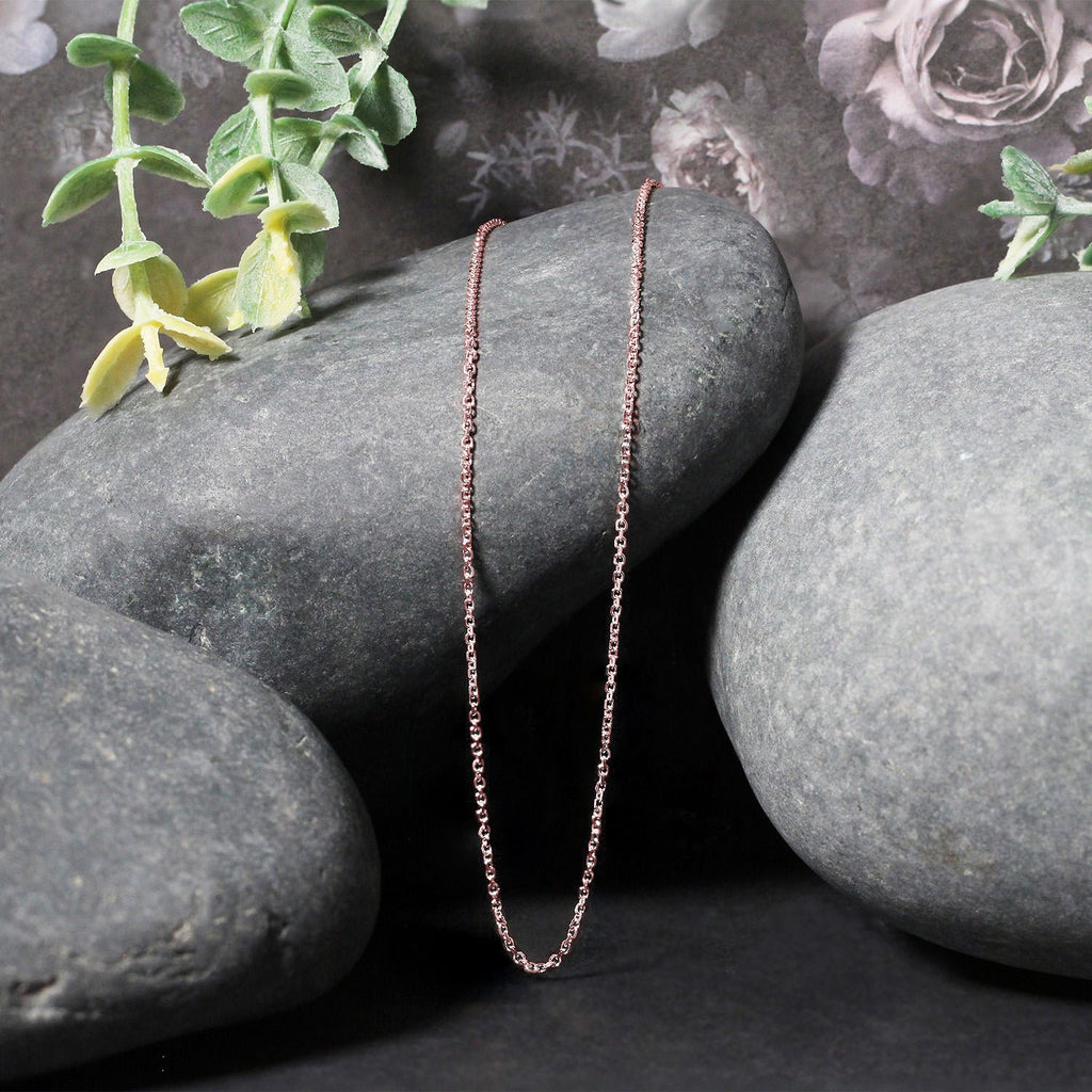 14k rose gold diamond cut cable link chain with modern design, showcasing exquisite craftsmanship and elegance.