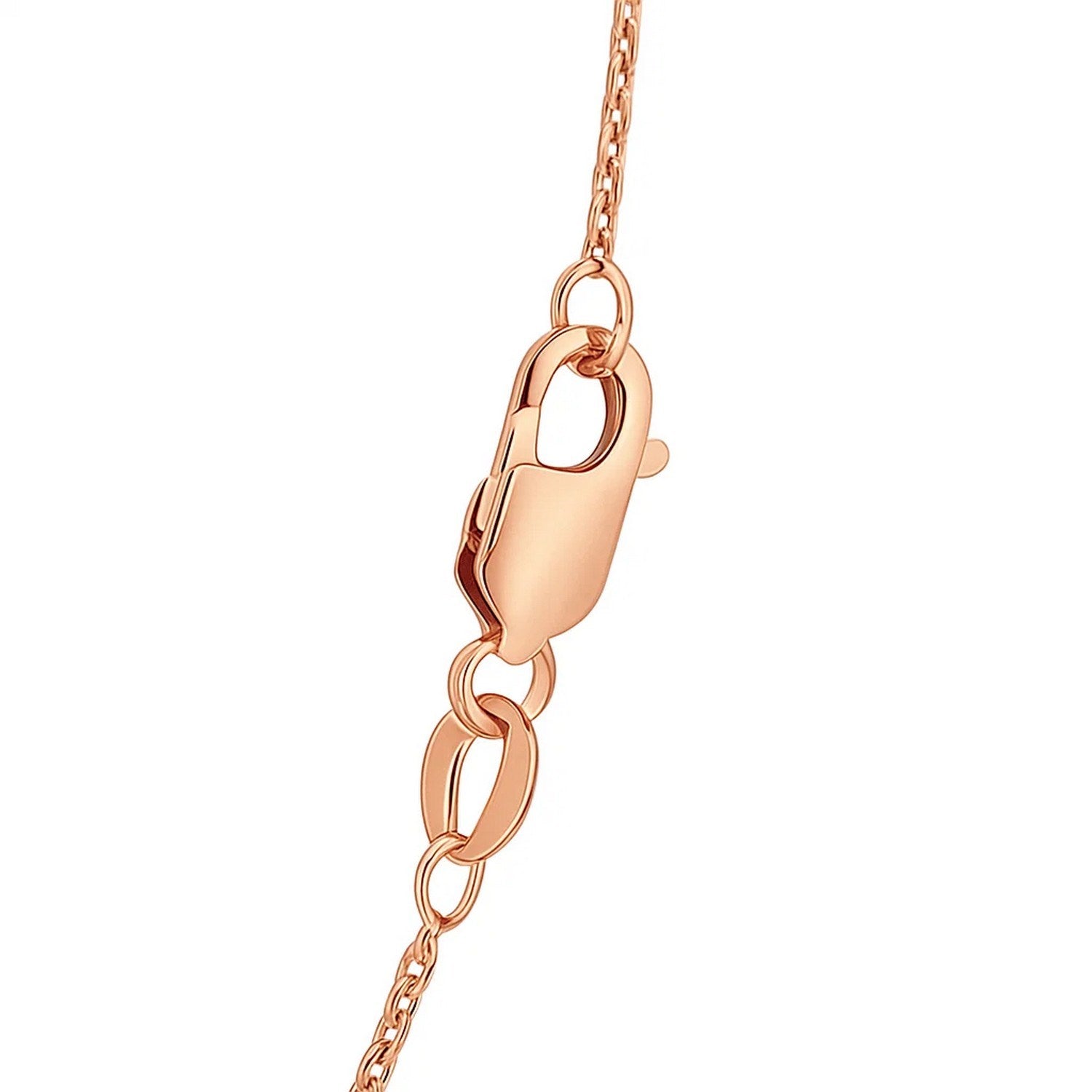 14k rose gold diamond cut cable link chain, modern design, 1.10 mm links for a luxurious, contemporary look.