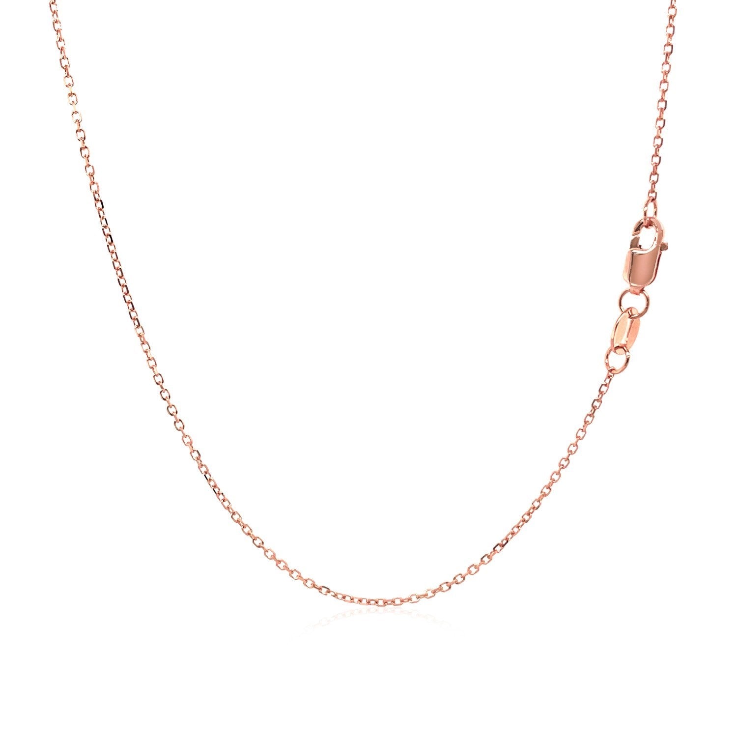 Rose gold diamond cut cable link chain (0.87 mm) showcasing modern elegance and exquisite craftsmanship.
