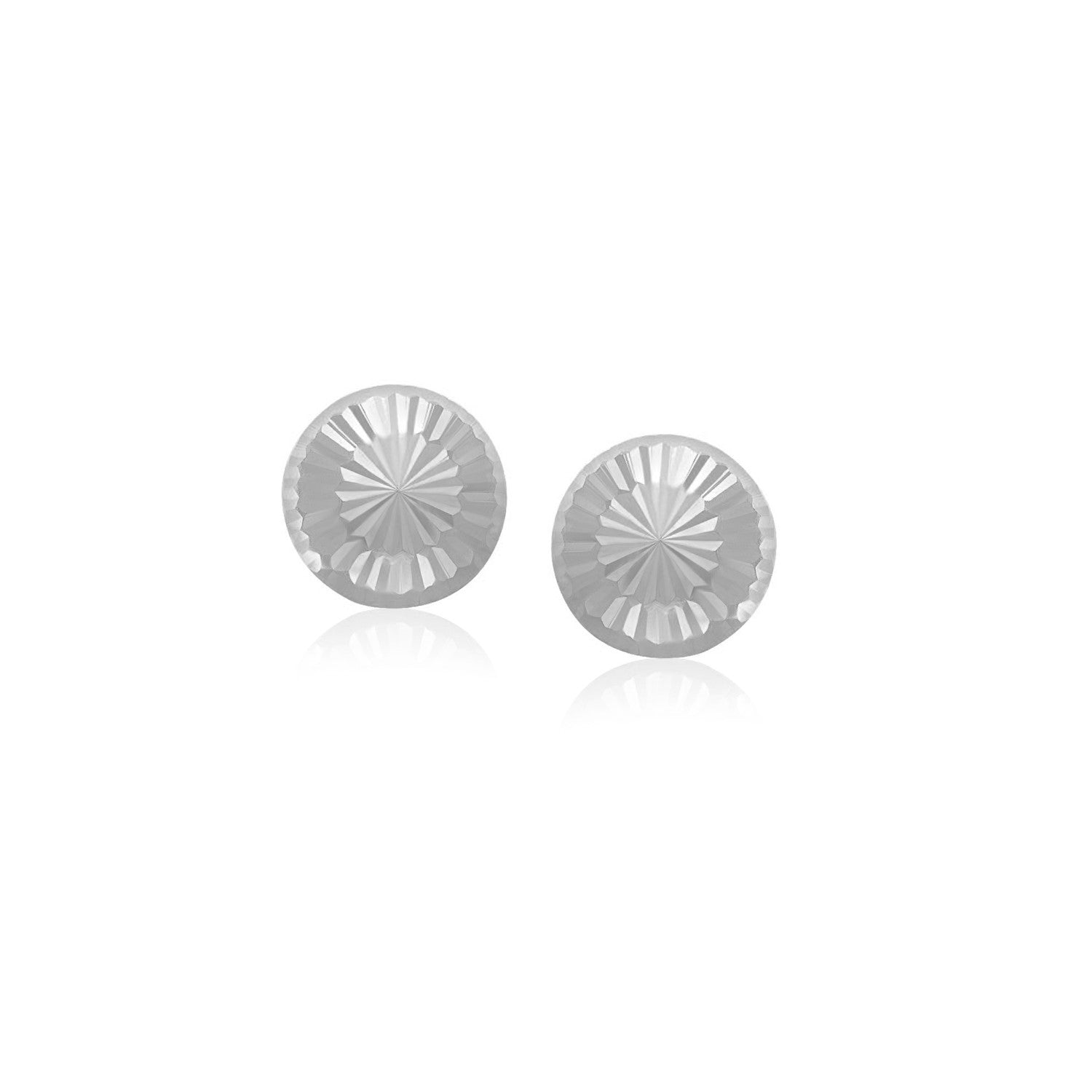 14k white gold diamond textured stud earrings with modern design, perfect for elegant everyday wear.