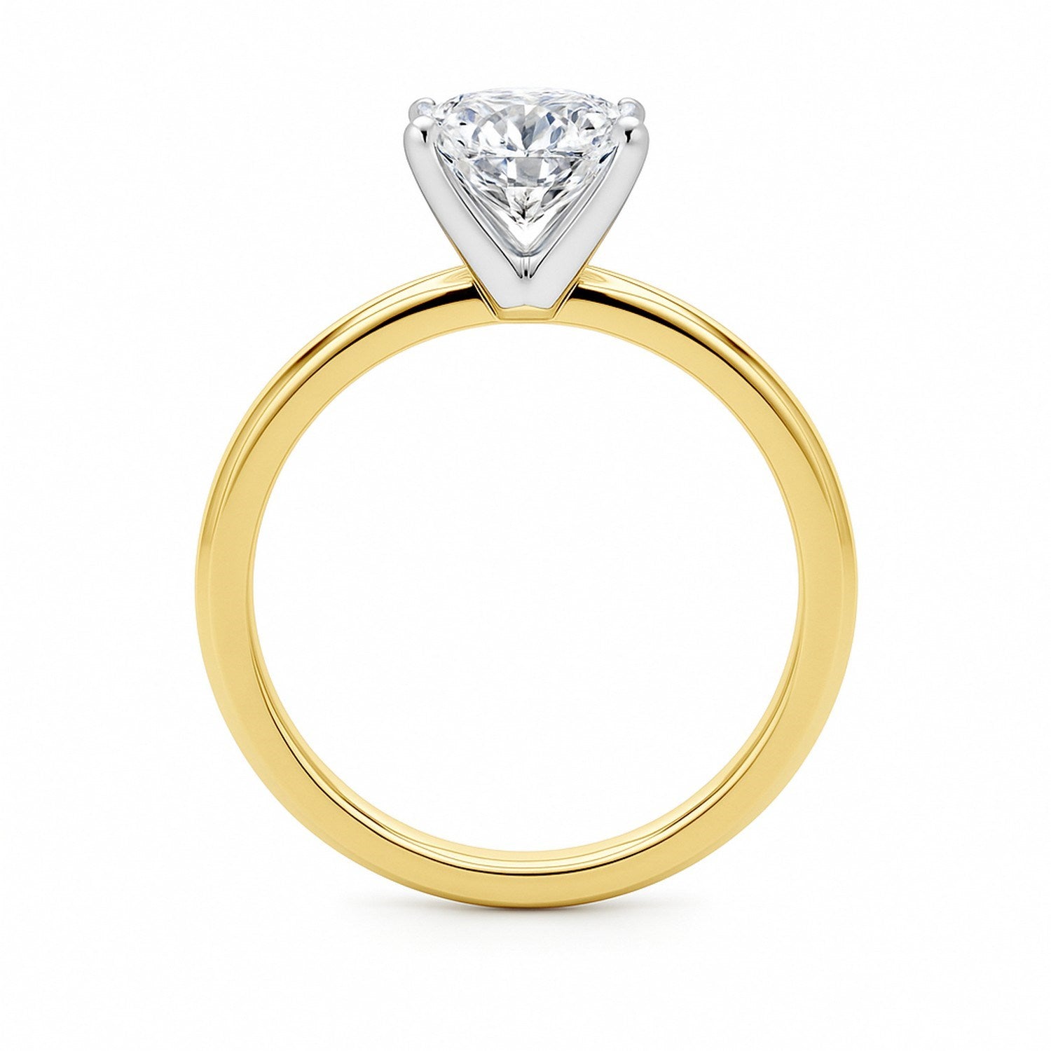 14k yellow gold modern ring featuring a 1.50Ct cushion cut lab-grown diamond in a sleek setting.
