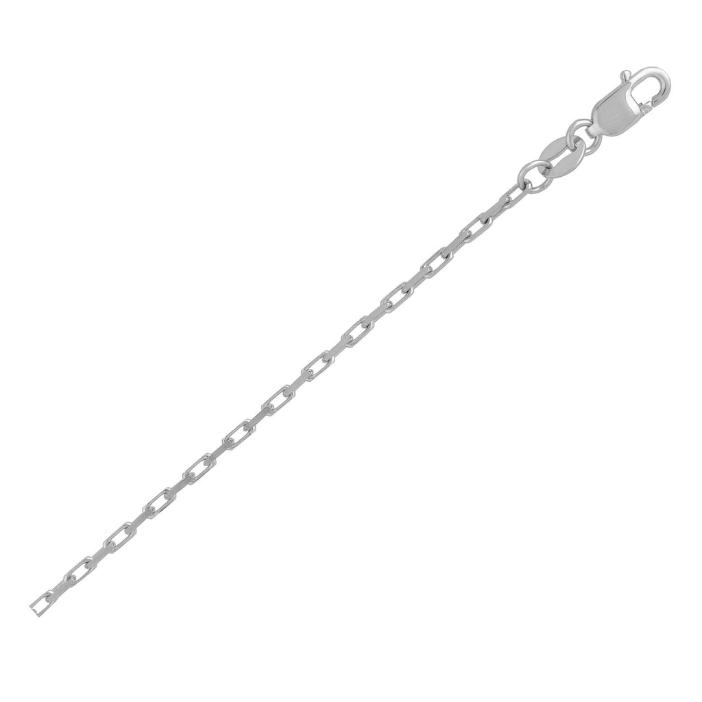 14k white gold minimalist French cable chain, 1.30 mm, elegant round links for a timeless luxury look.