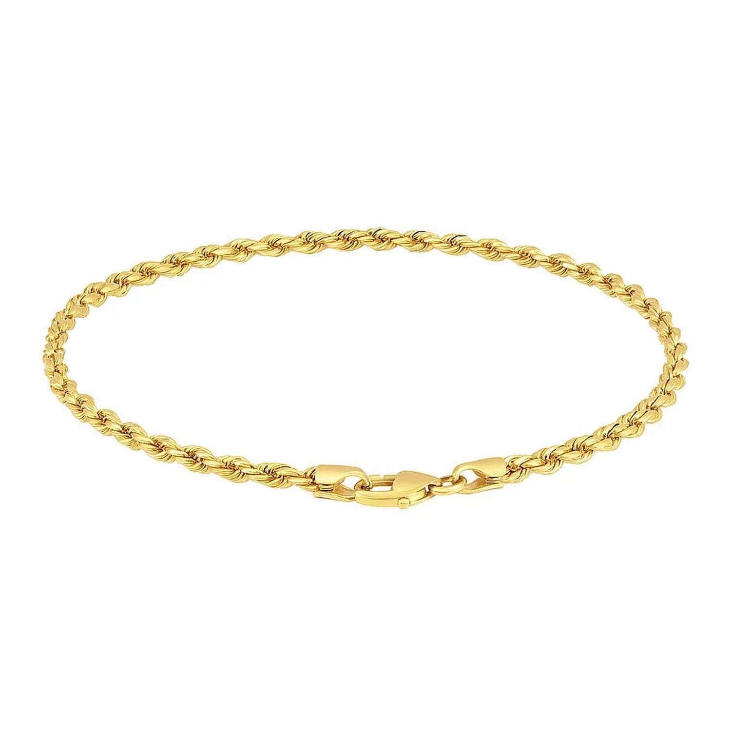 10k yellow gold diamond cut rope bracelet featuring elegant round chain design, perfect for luxury jewelry lovers.