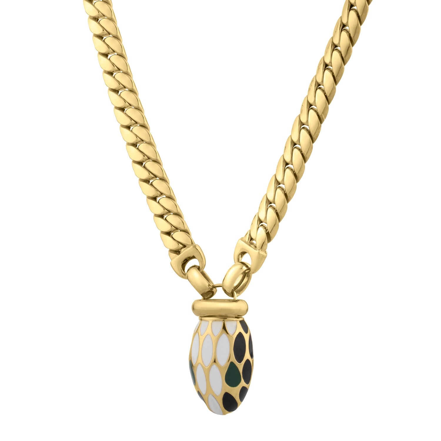 14k yellow gold modern curb link necklace, showcasing a sleek design for a luxurious statement piece.