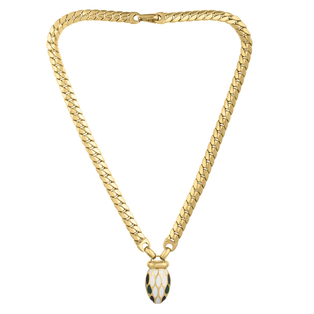 14k yellow gold modern curb link necklace showcasing elegant design and luxurious craftsmanship by Giorgi Elkani.