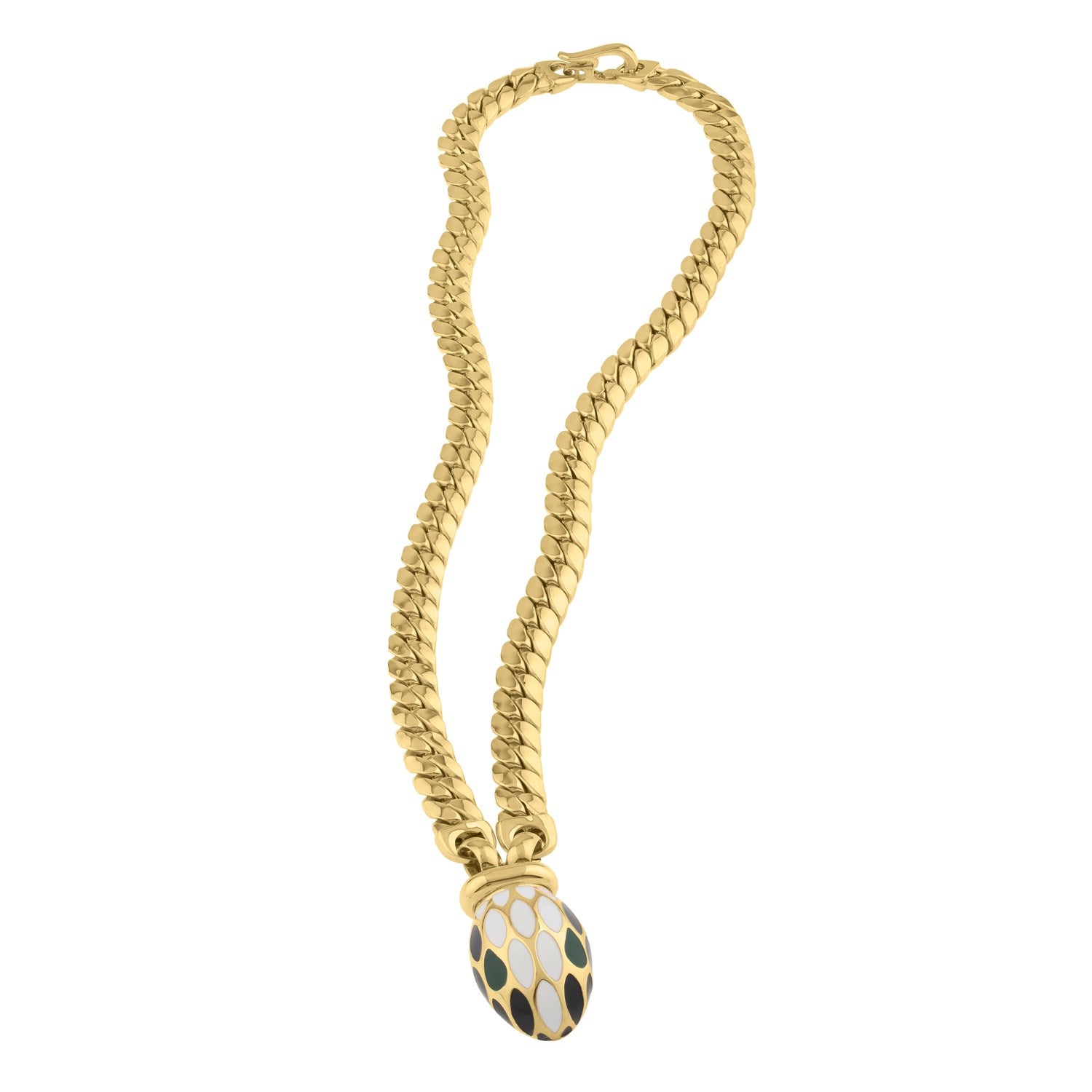 14k yellow gold Le Serpent curb link necklace with modern design, showcasing elegance and luxury in every detail.
