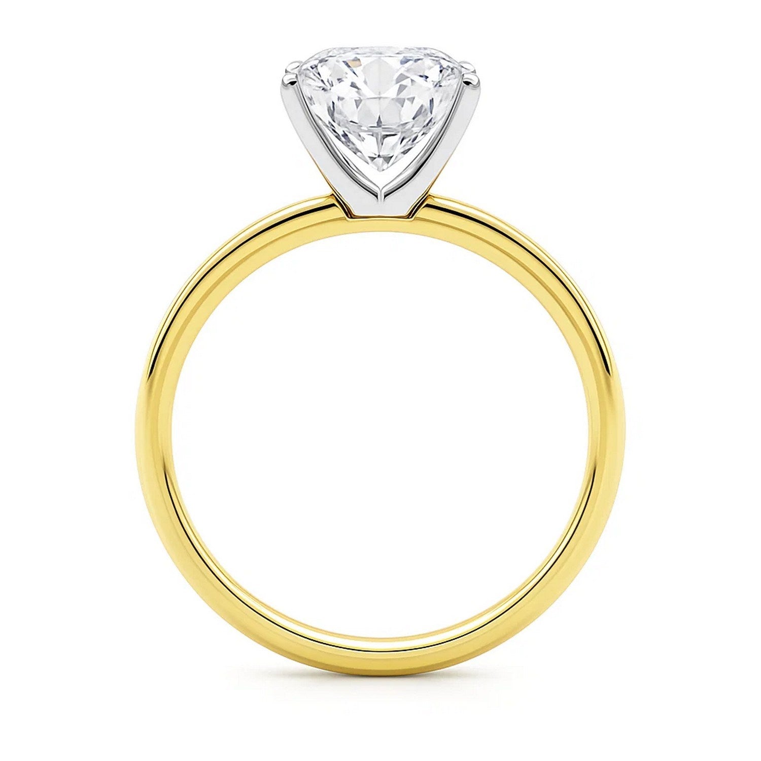 5 carat cushion cut diamond solitaire ring in 14k yellow gold, showcasing timeless elegance and luxury craftsmanship.