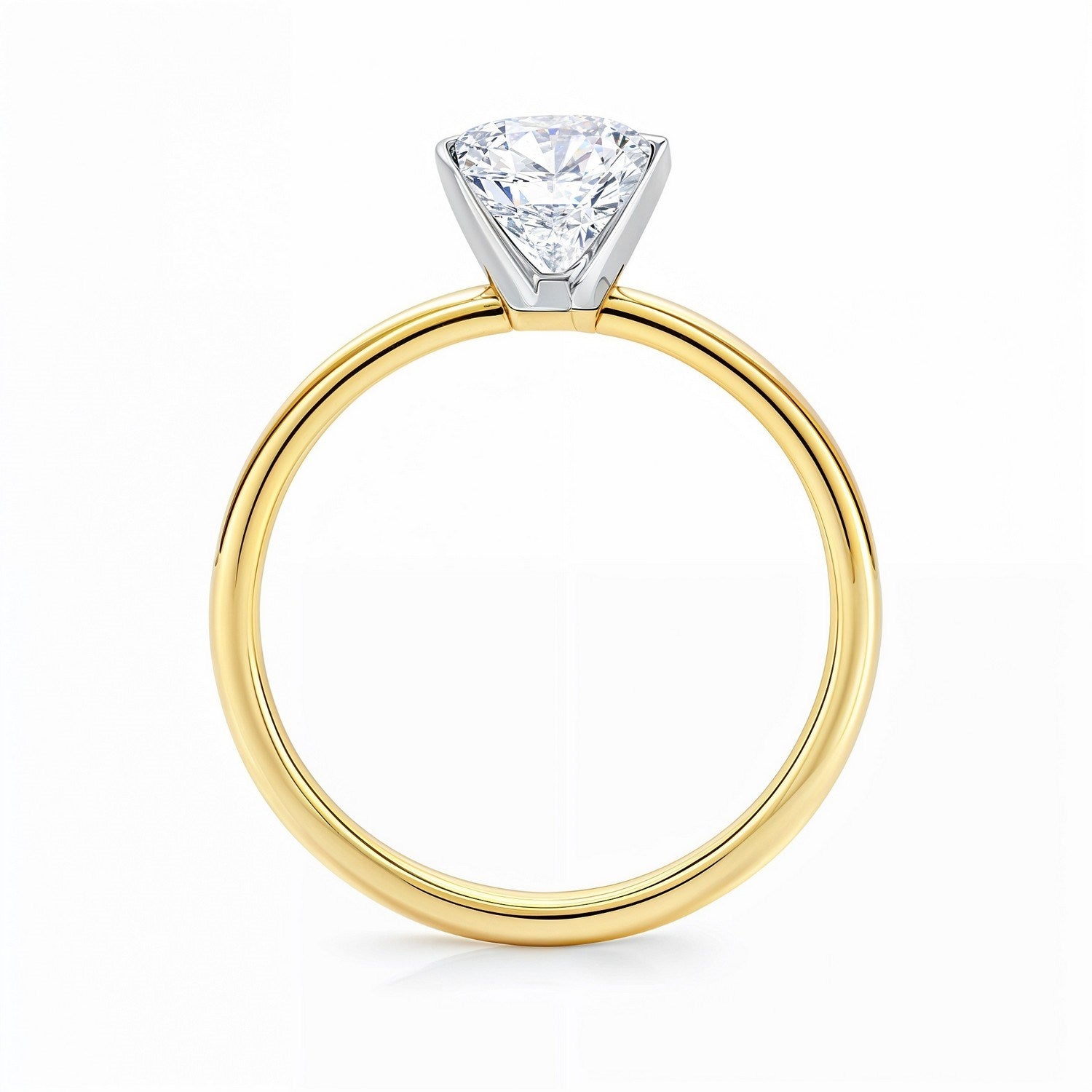 3 carat radiant lab-grown diamond solitaire ring in 14k yellow gold, showcasing modern elegance and timeless luxury.