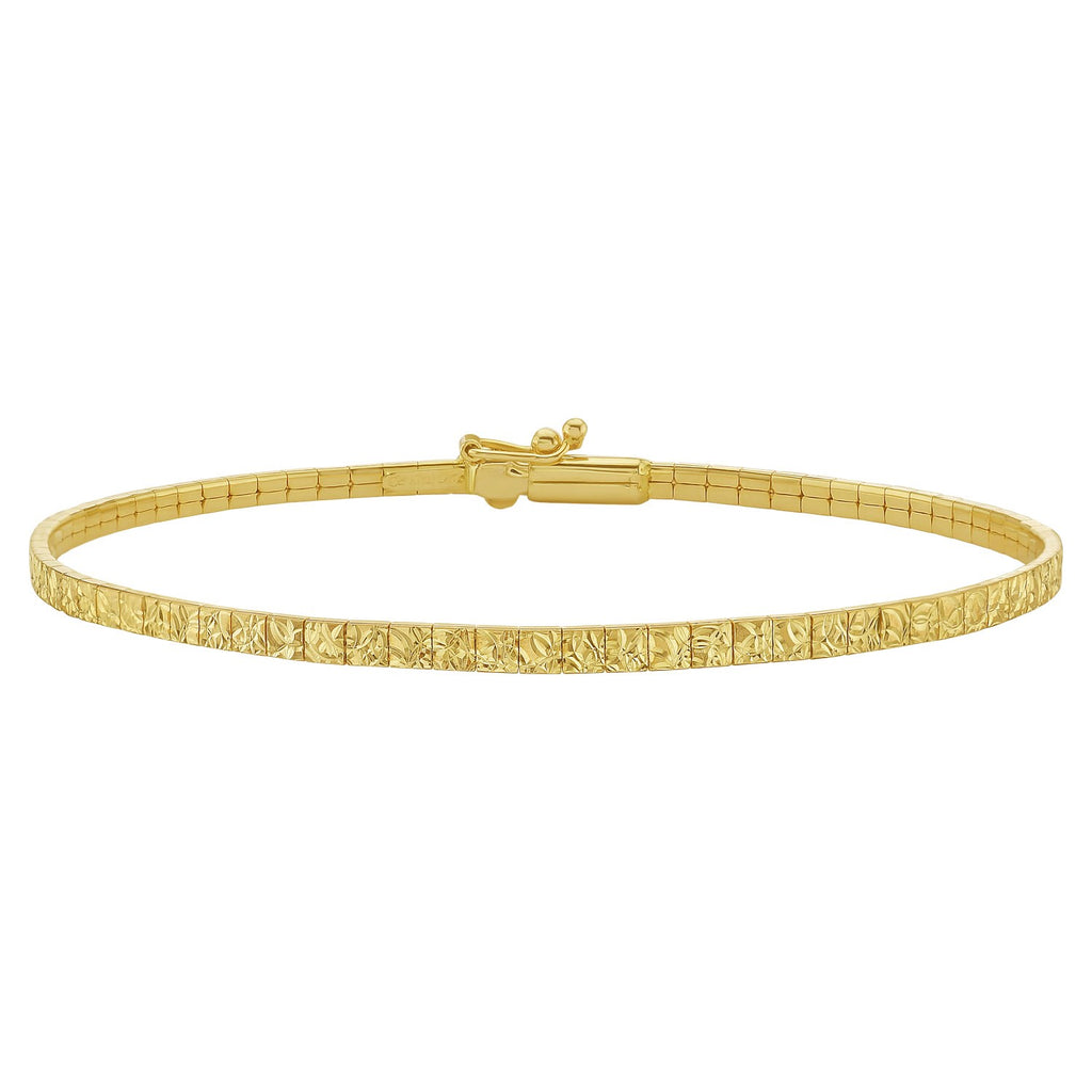 14K yellow gold mini glacier bracelet featuring shimmering diamonds in a contemporary design, perfect for luxury elegance.