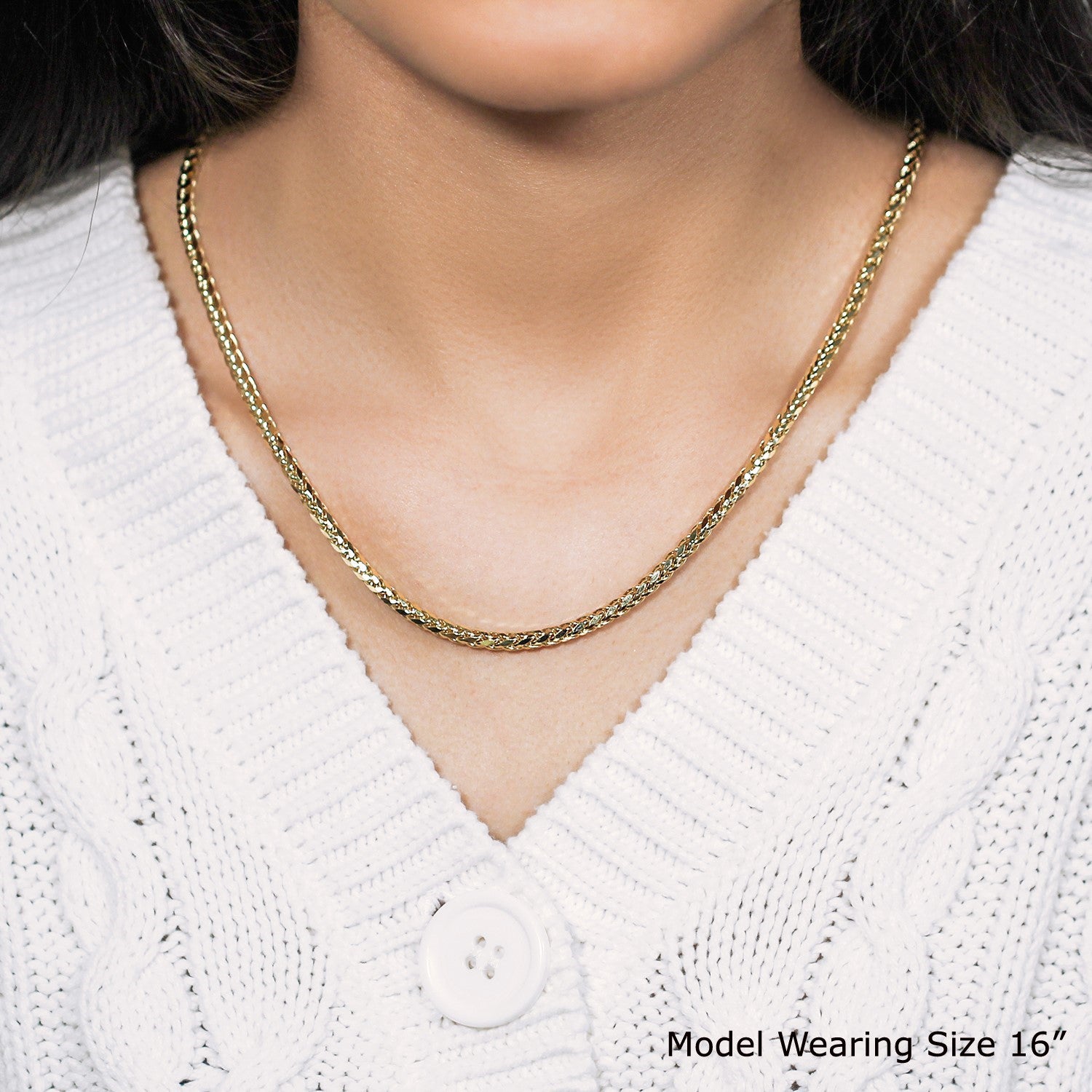 14k yellow gold diamond cut round Franco chain, 3.20 mm, showcasing elegant craftsmanship and timeless design.