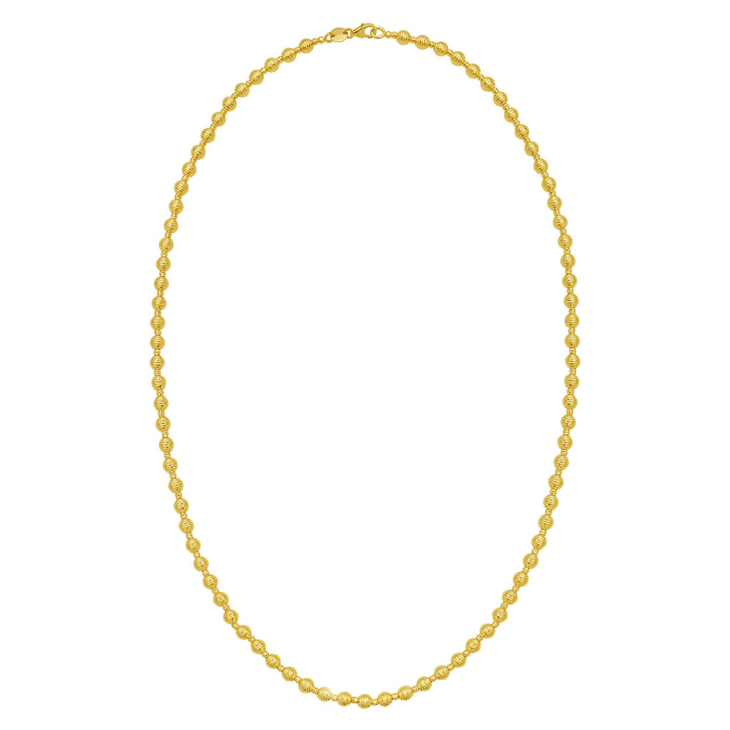 14k yellow gold disco diamond cut bead chain featuring contemporary design and exquisite diamond accents.