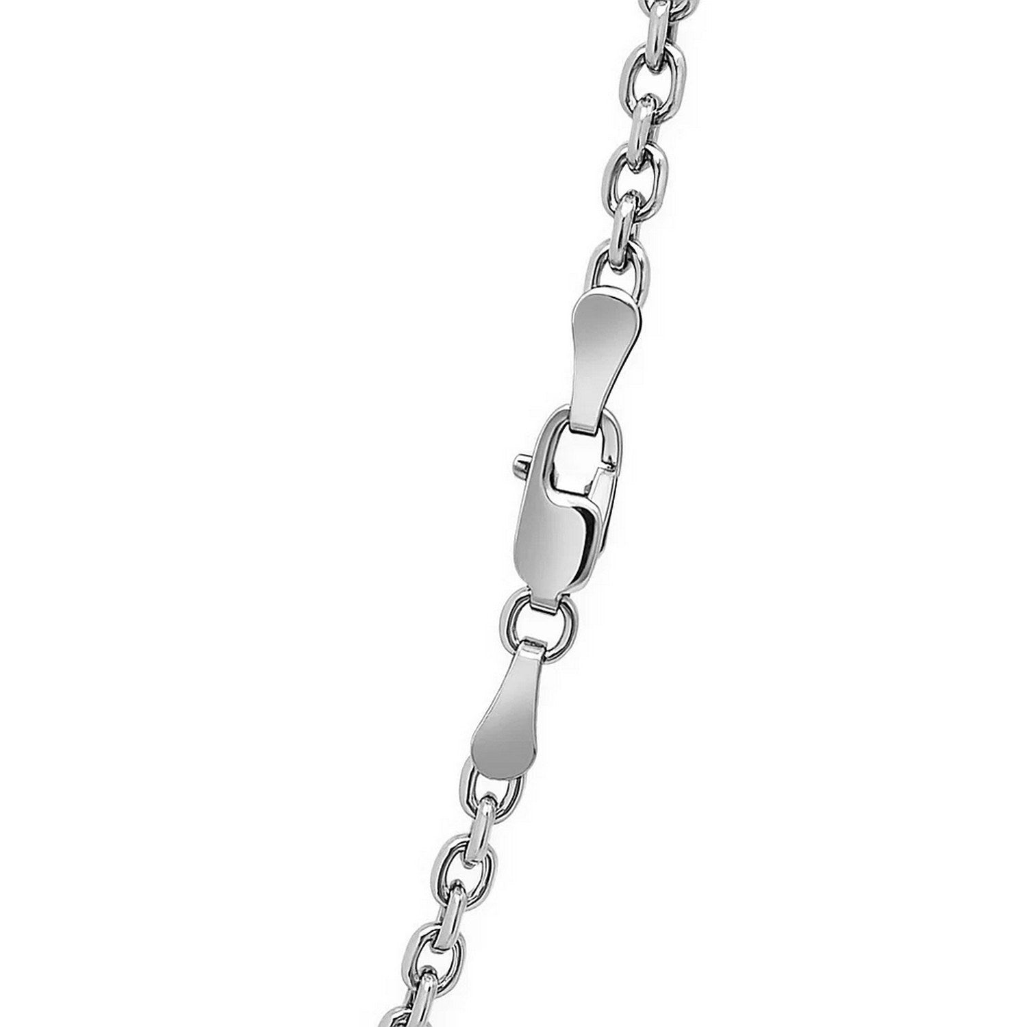 14k white gold diamond cut cable link chain, modern design, 2.60 mm width, perfect for layering or standalone elegance.