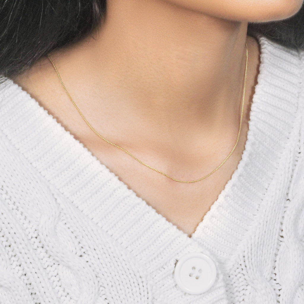 14k yellow gold round wheat chain, modern design, 0.80 mm thickness, perfect for layering or standalone elegance.