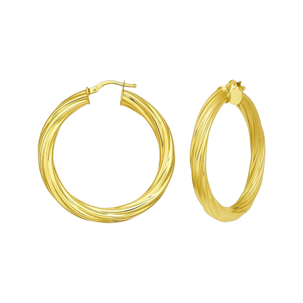14k yellow gold textured large hoop earrings, modern design perfect for elegant occasions and everyday luxury.