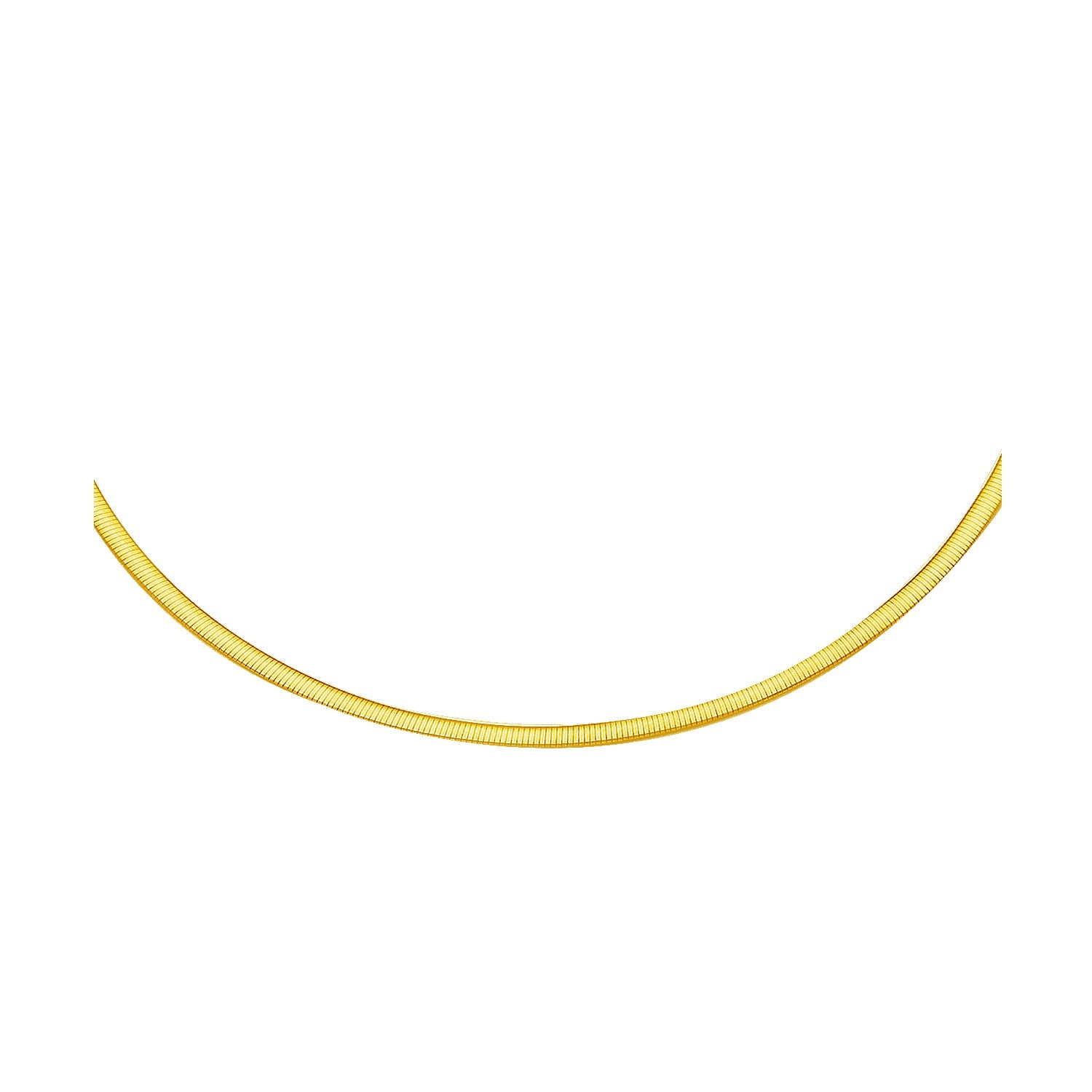 14k two-tone gold reversible omega necklace featuring a sleek modern design and elegant chain for versatile styling.