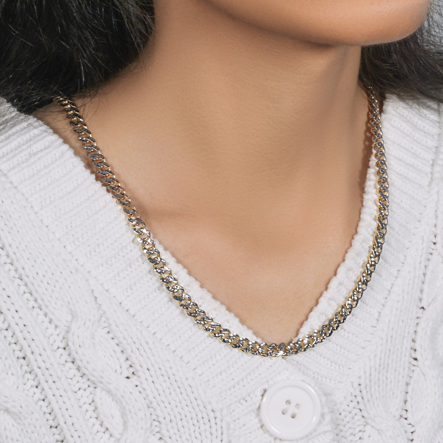 14k yellow gold modern Miami Cuban chain with high polish finish and 6.50 mm links, exuding luxury and style.