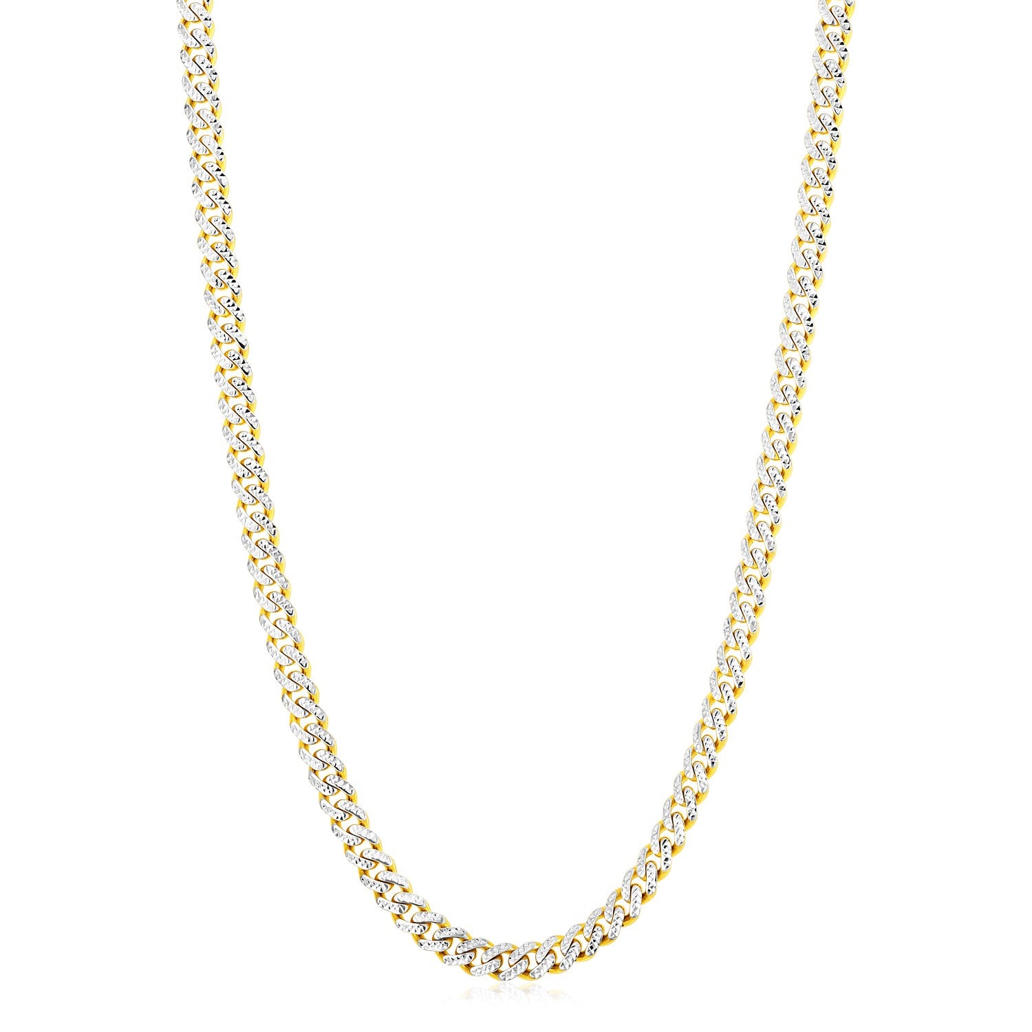 14k yellow gold modern Miami Cuban chain with high polish, featuring sleek 6.50 mm links for a luxurious look.