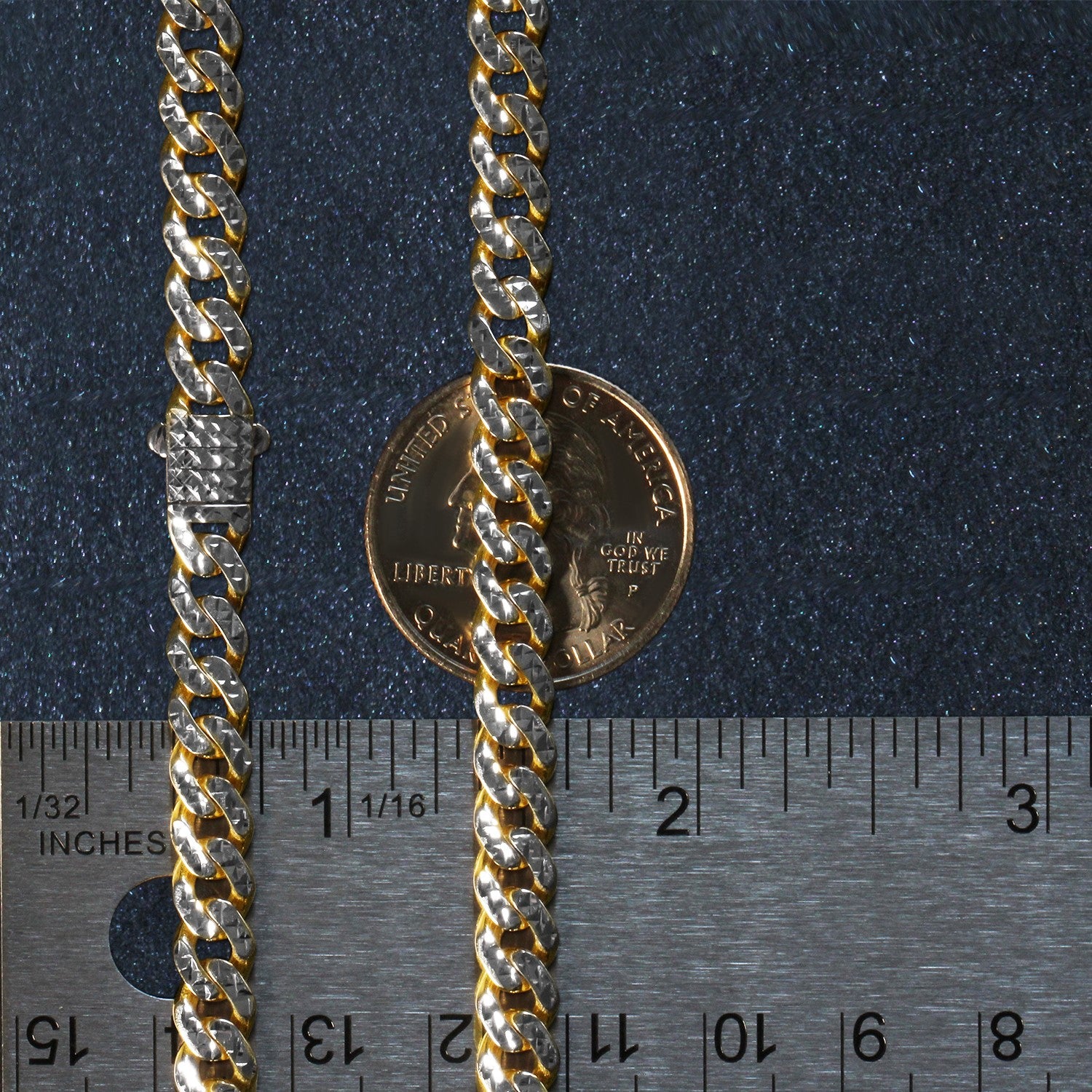 14k yellow gold modern Miami Cuban chain with high polish finish and elegant link design, 6.50 mm width.