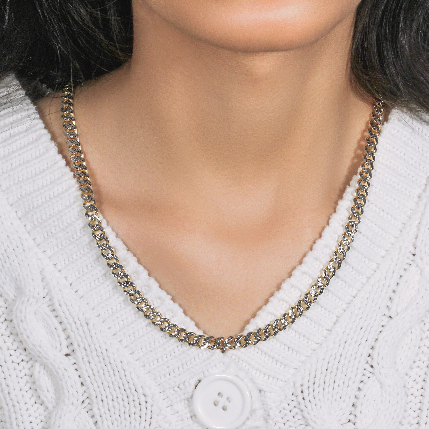 14k yellow gold modern Miami Cuban chain with high polish and 6.50 mm links, showcasing exquisite craftsmanship.