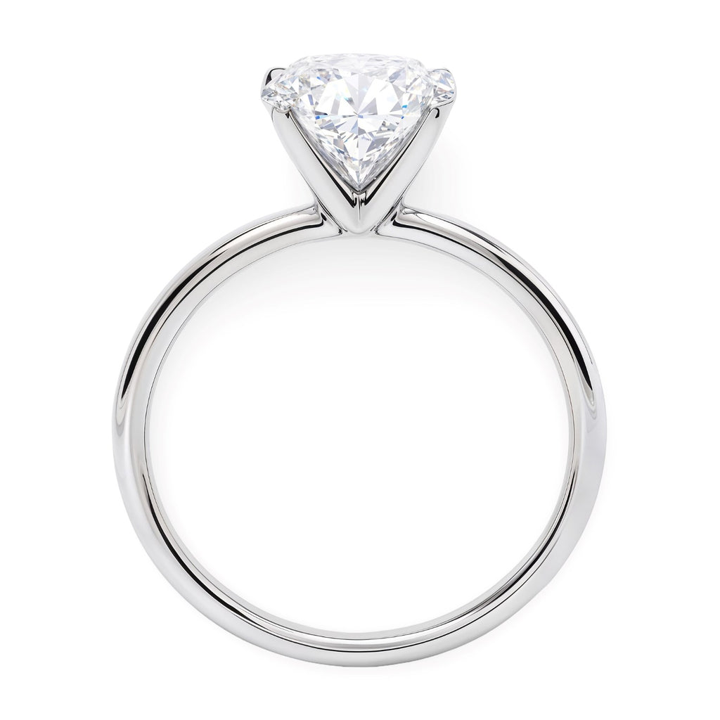 3 carat oval lab-grown diamond solitaire ring in 14k white gold, showcasing modern elegance and exquisite craftsmanship.