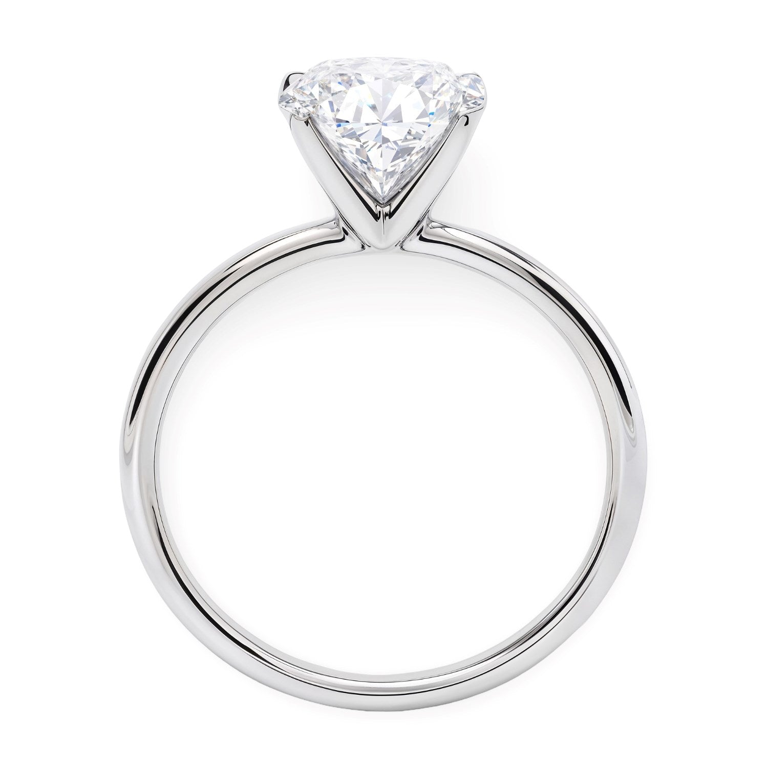 3 carat oval lab-grown diamond solitaire ring in 14k white gold, showcasing modern elegance and exquisite craftsmanship.