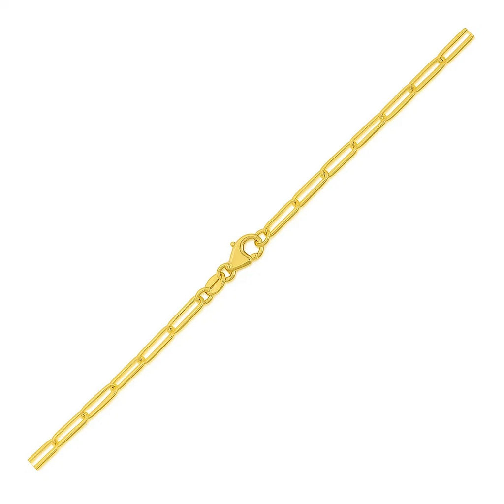 14k yellow gold paperclip bracelet featuring modern links and stud design, perfect for elegant layering.