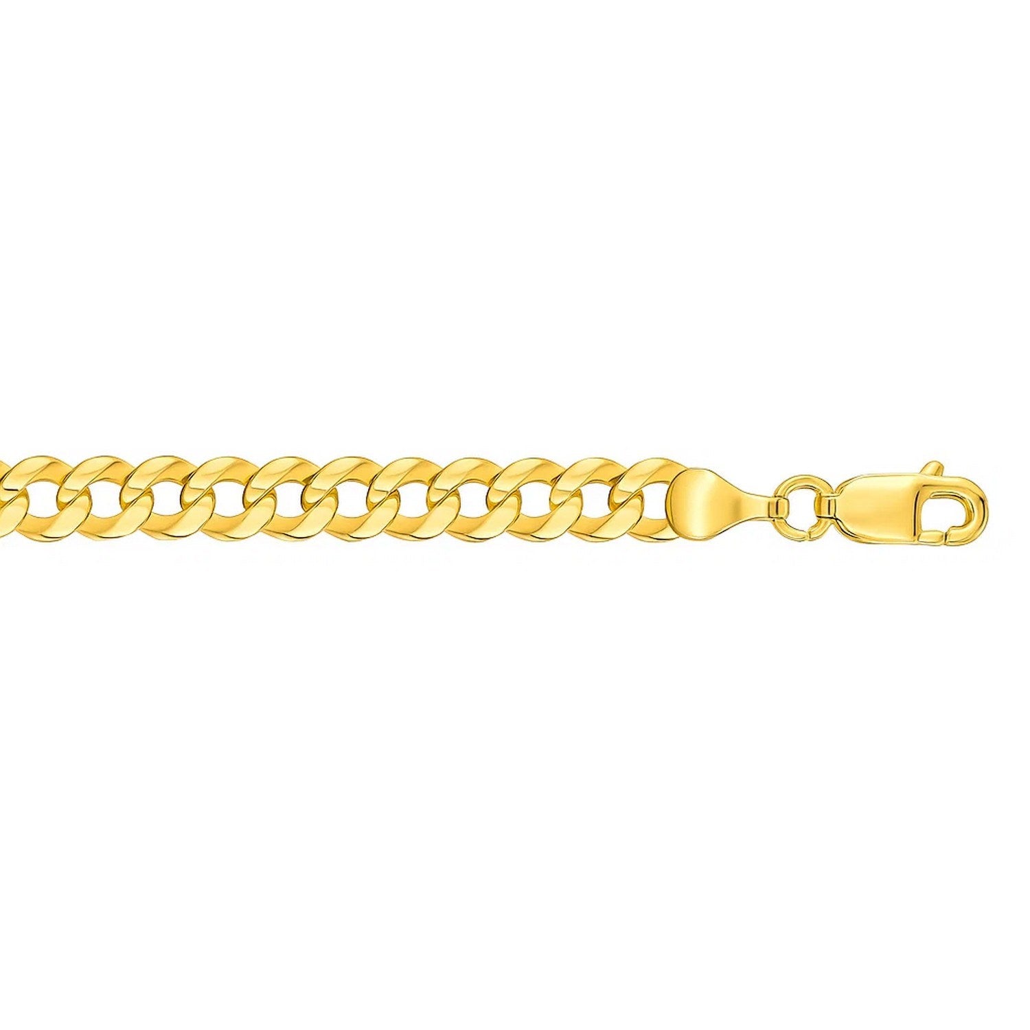 Elegant 10k yellow gold curb bracelet featuring a sleek chain design, perfect for luxurious everyday wear.