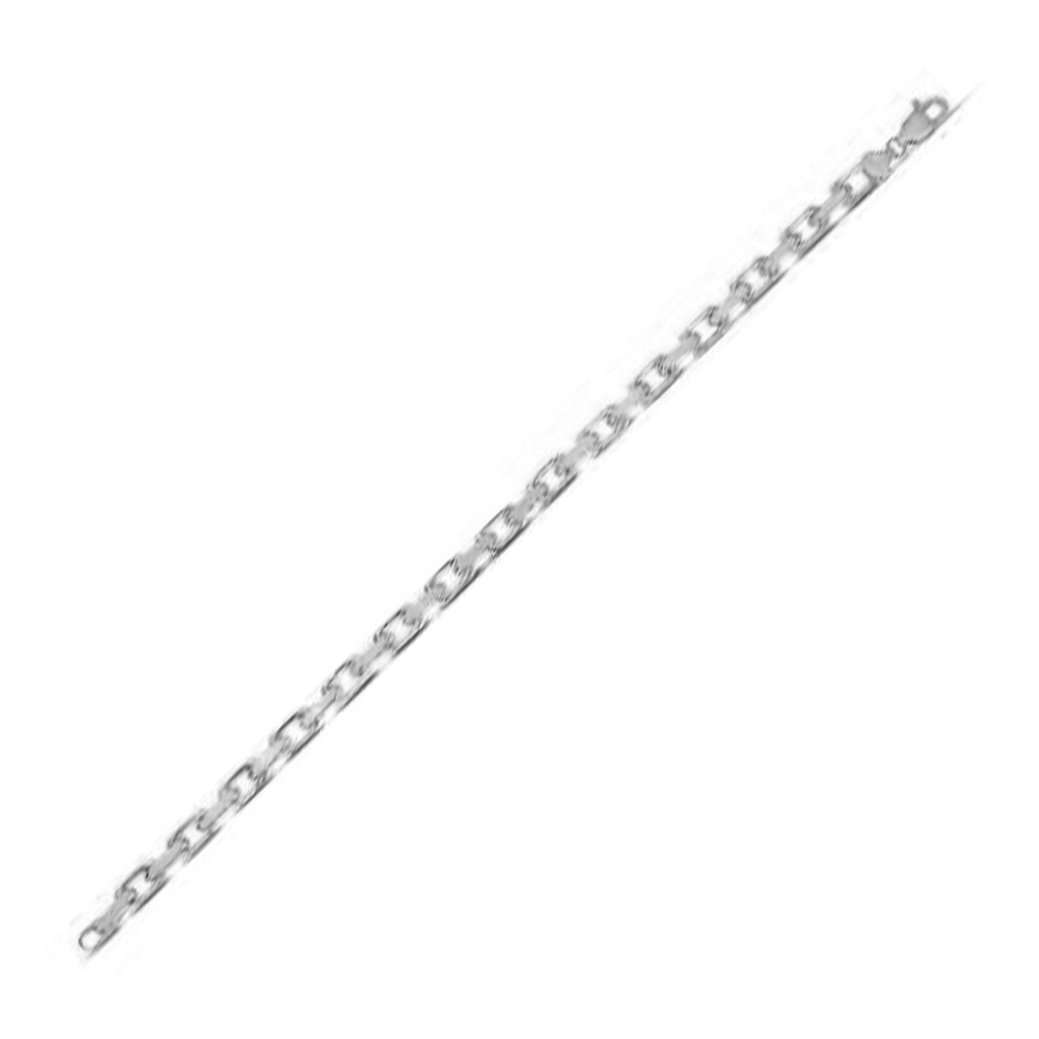 14k white gold French cable chain bracelet with modern round links, exuding elegance and sophistication.