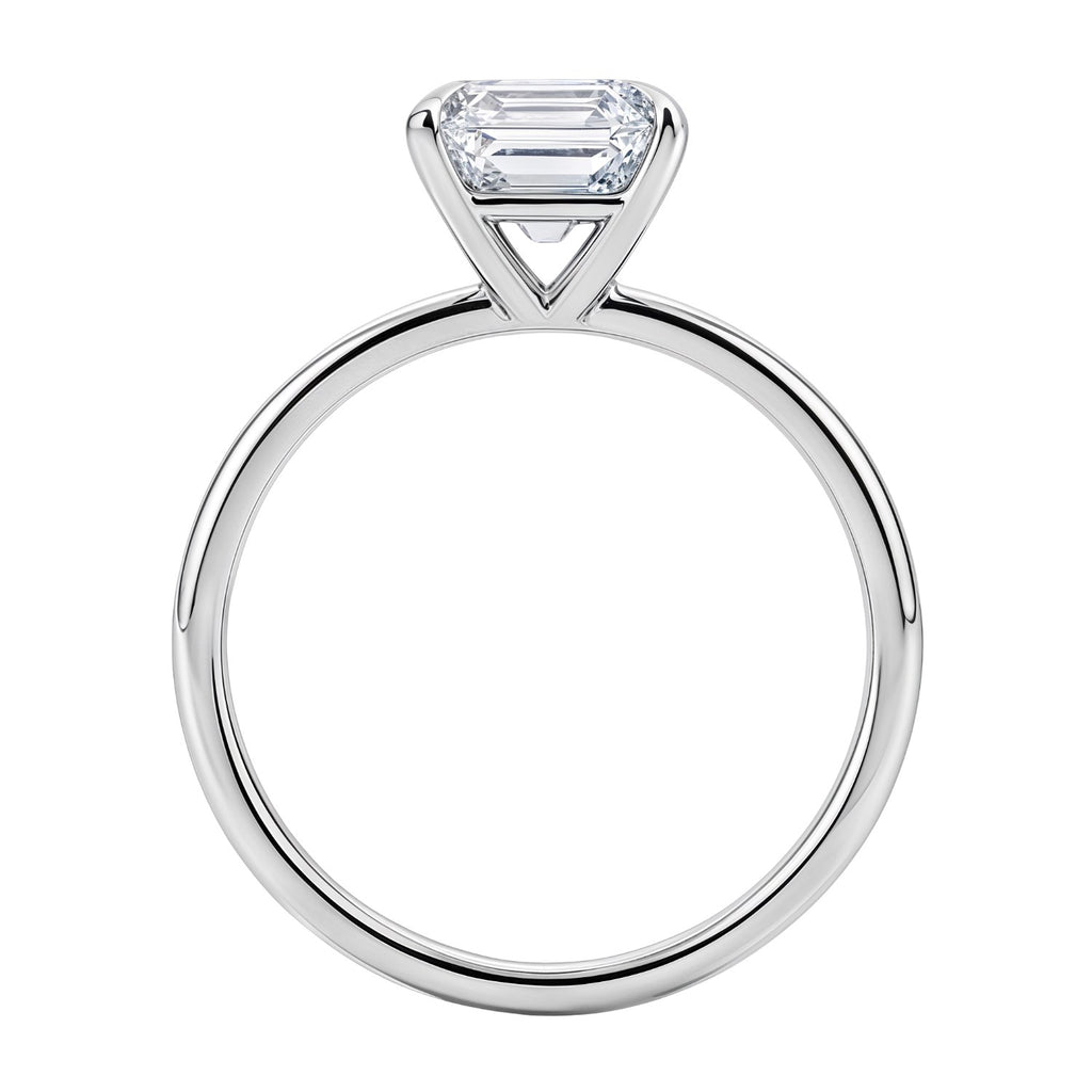 2 carat emerald lab-grown diamond solitaire ring in exquisite 10K white gold, showcasing timeless elegance and brilliance.