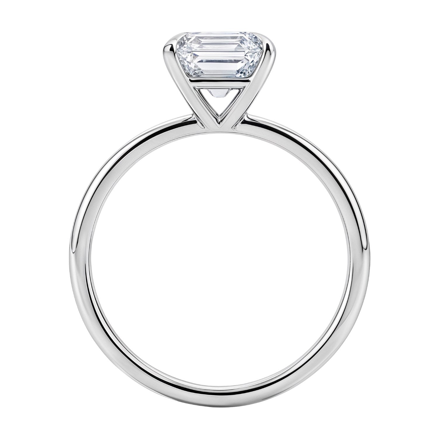 2 carat emerald lab-grown diamond solitaire ring in exquisite 10K white gold, showcasing timeless elegance and brilliance.