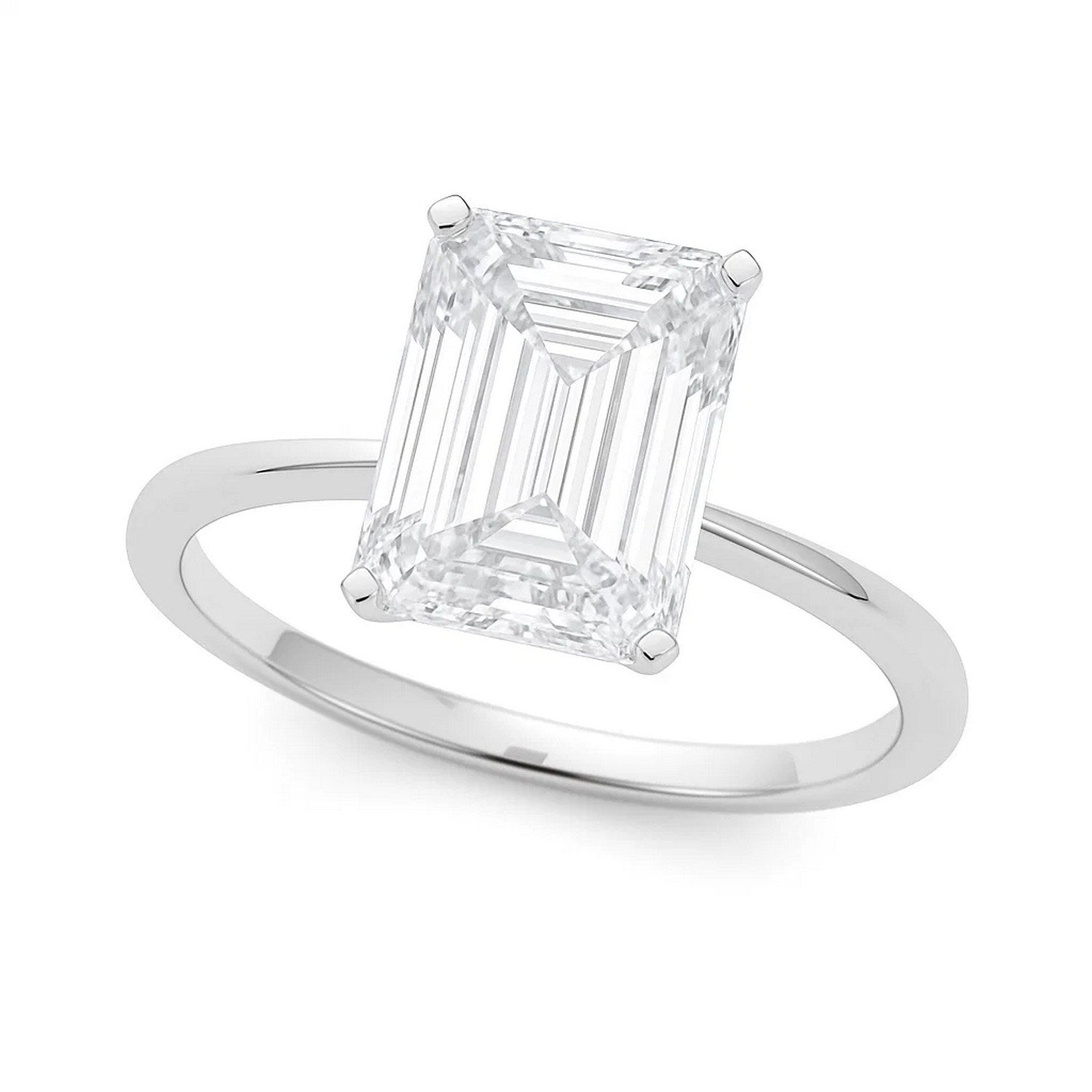 5 carat radiant lab-grown diamond solitaire ring in elegant 10K white gold setting, perfect for luxury occasions.