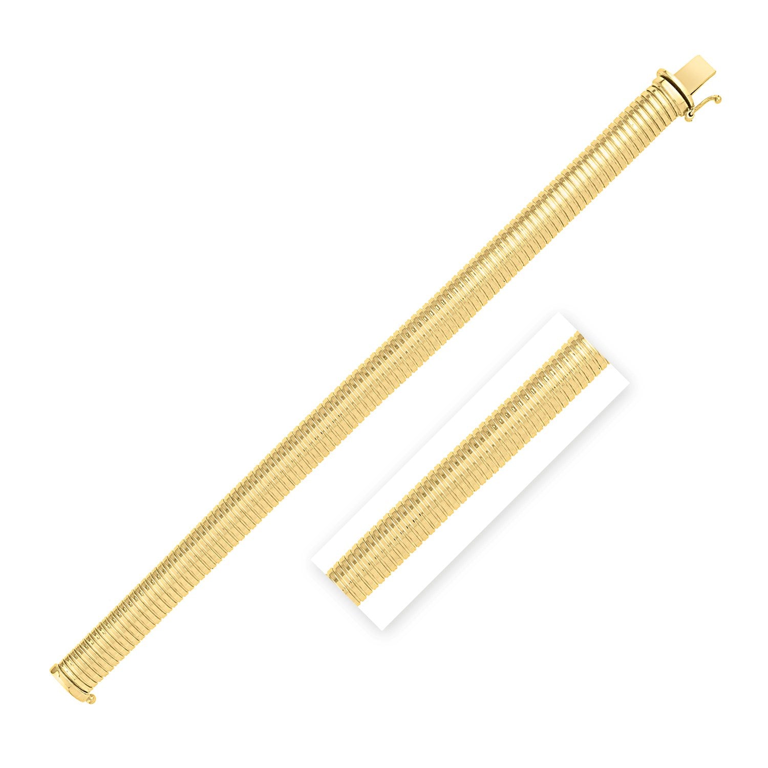 14k yellow gold Tubogas bracelet with a modern design, featuring a sleek 9.00 mm width for luxurious elegance.