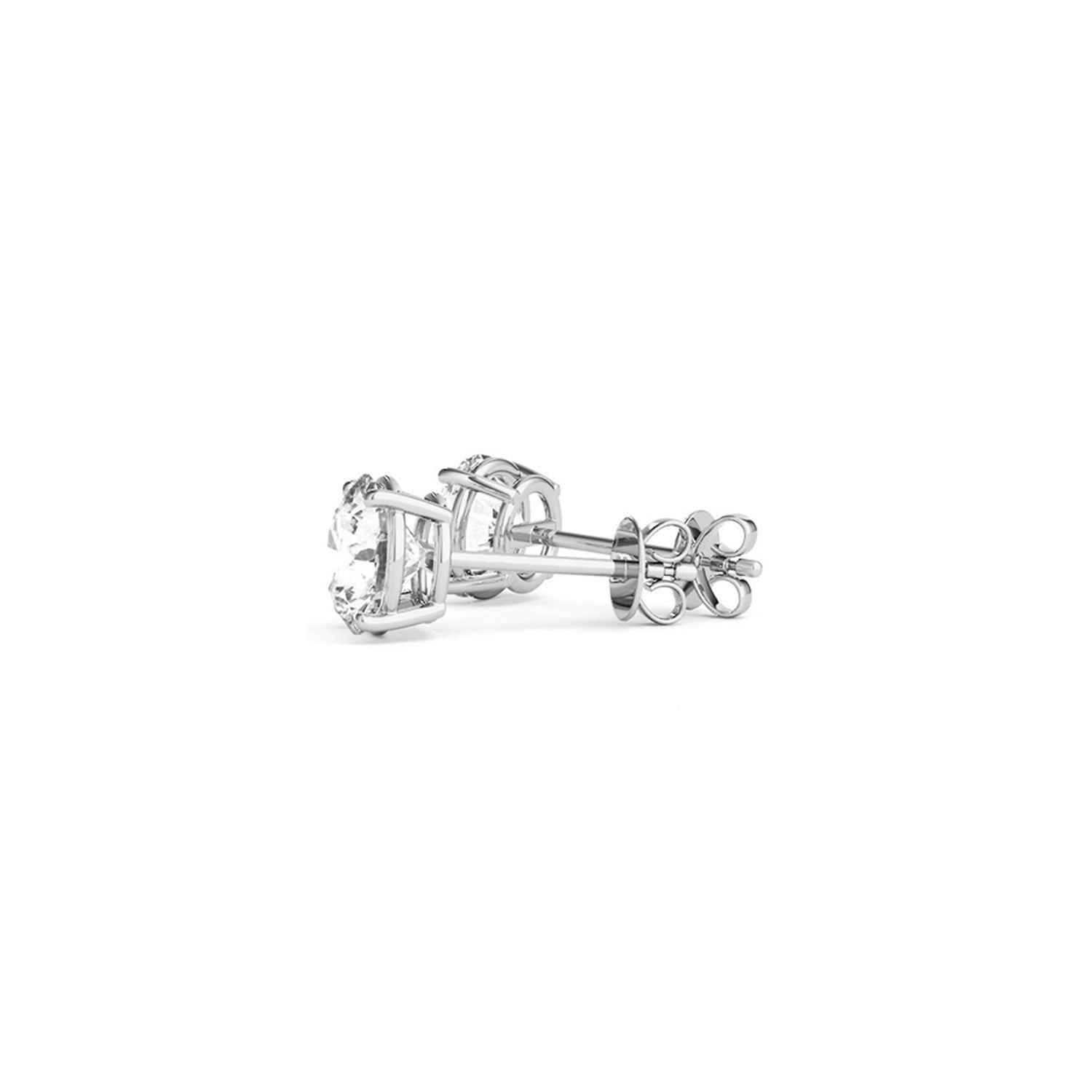 14k white gold round diamond stud earrings featuring G/VS2 diamonds, a classic design for timeless elegance.