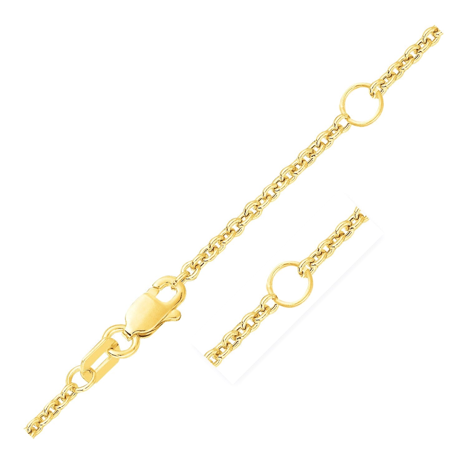 14k yellow gold double extendable cable chain with a contemporary design, perfect for layering or wearing solo.