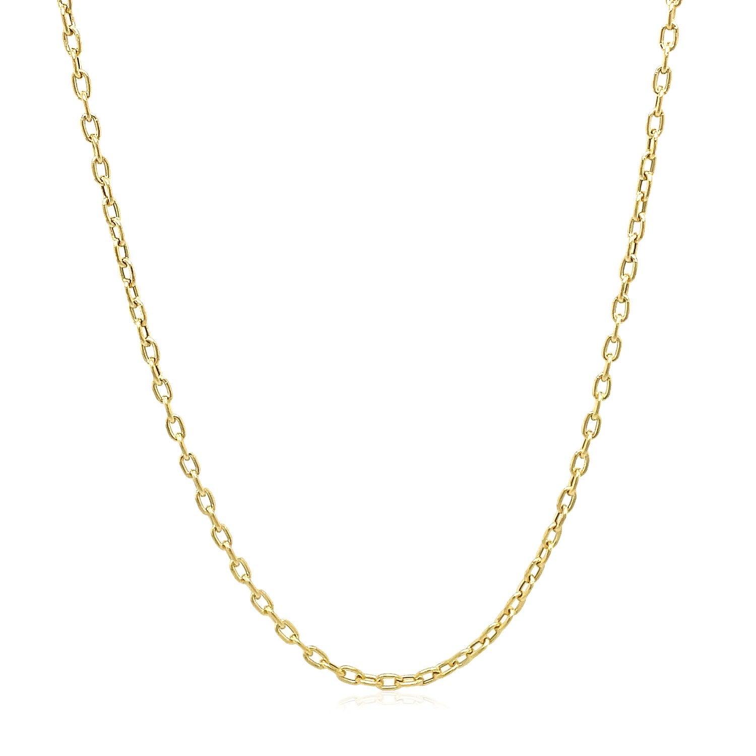 14k yellow gold double extendable cable chain with contemporary design and elegant round links.