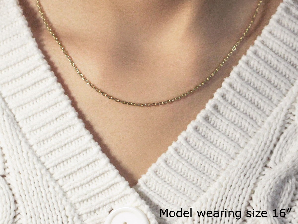 14k yellow gold double extendable cable chain with contemporary round design, perfect for layering or standalone elegance.