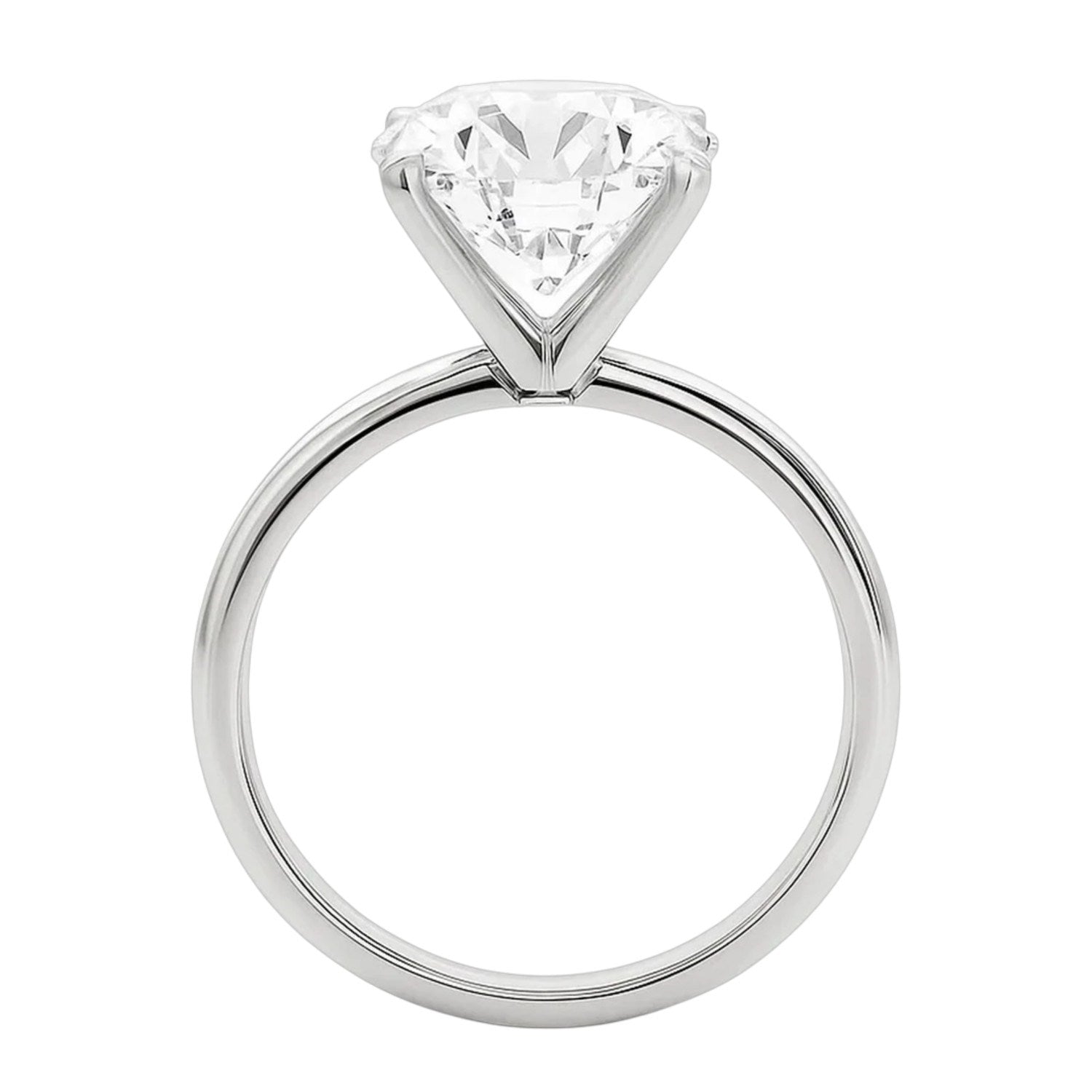 5 carat oval lab-grown diamond solitaire ring in 14k white gold, showcasing modern elegance and timeless sophistication.