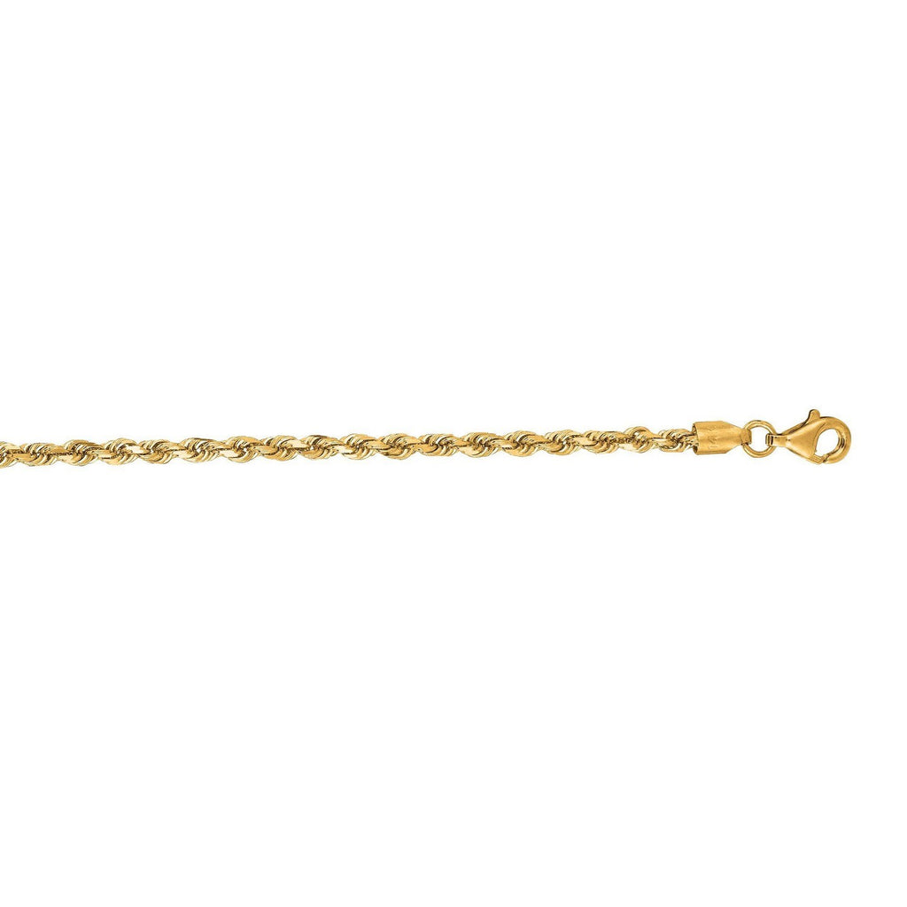 10k yellow gold solid diamond cut rope bracelet featuring a contemporary chain design, perfect for luxury elegance.