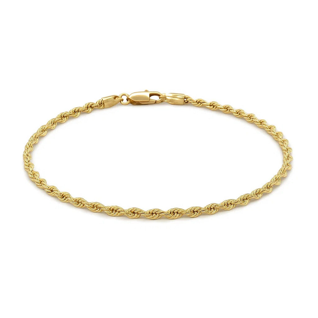 10k yellow gold diamond cut rope bracelet with contemporary chain design, showcasing exquisite craftsmanship and elegance.
