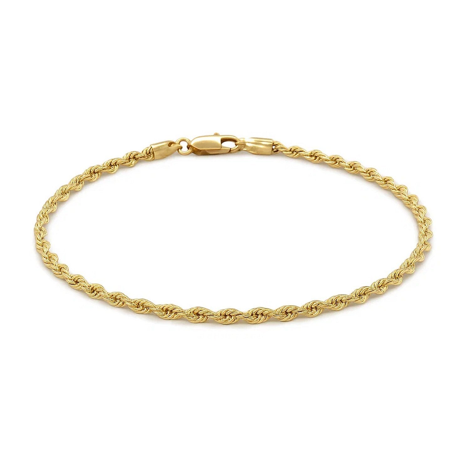 10k yellow gold diamond cut rope bracelet with contemporary chain design, showcasing exquisite craftsmanship and elegance.