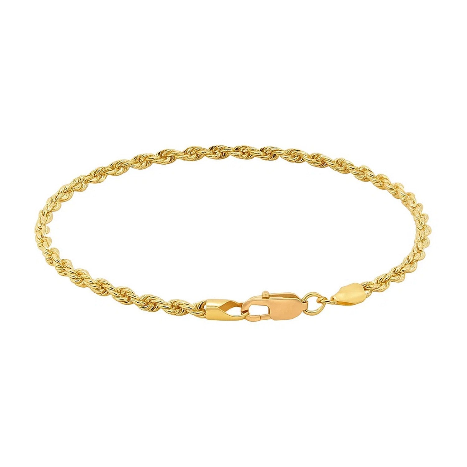 10k yellow gold solid diamond cut rope bracelet featuring a contemporary chain design, perfect for elegant styling.