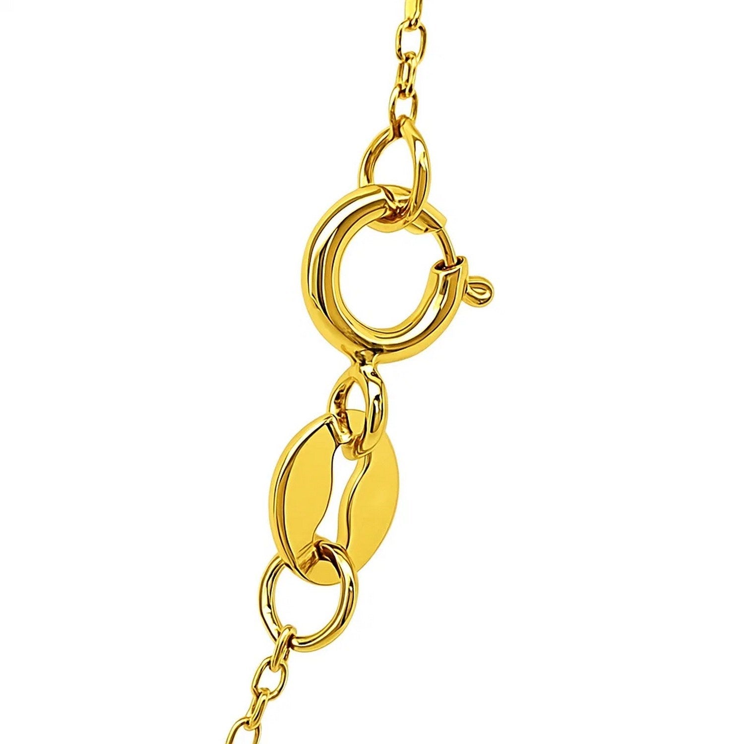 14k yellow gold diamond cut cable link chain, modern design with elegant links, perfect for layering or standalone wear.