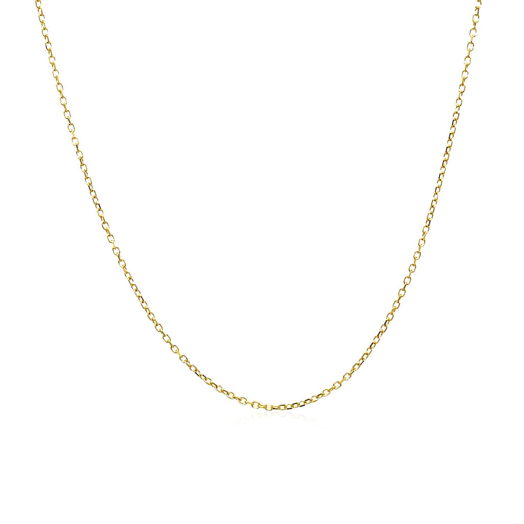 14k yellow gold diamond cut cable link chain showcasing a modern design with elegant, intricate links.