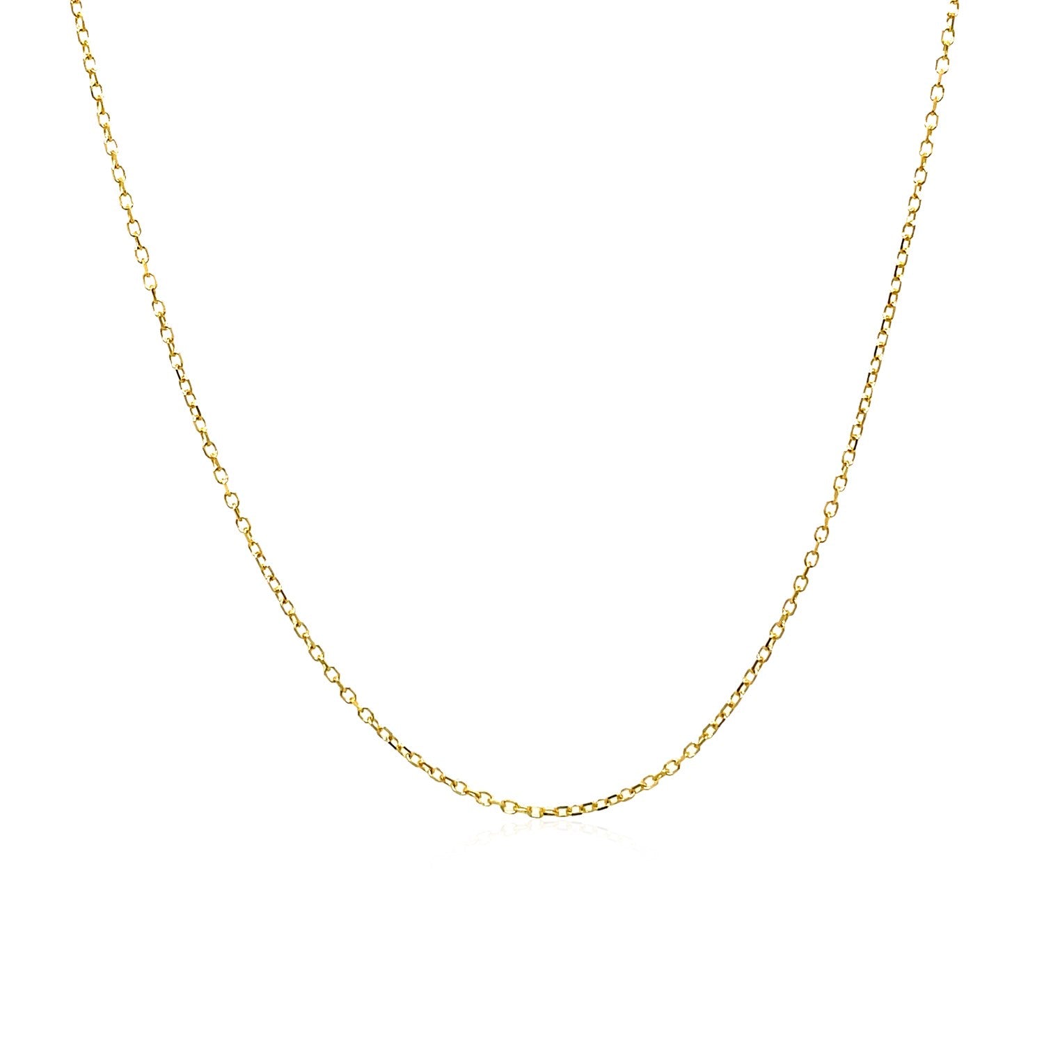 14k yellow gold diamond cut cable link chain showcasing a modern design with elegant, intricate links.