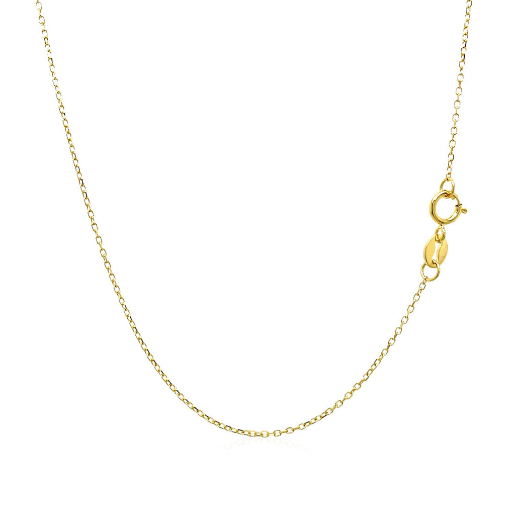 14k yellow gold diamond cut cable link chain featuring modern design and exquisite craftsmanship, perfect for layering.