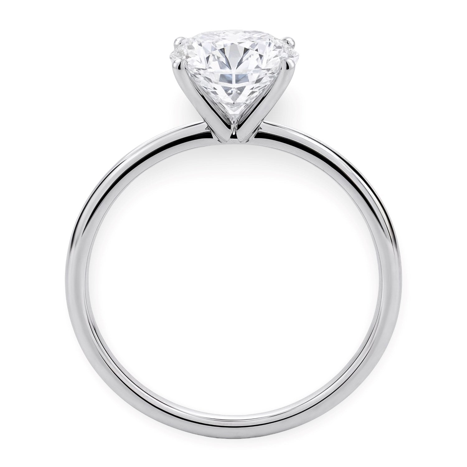 5 carat round lab-grown diamond solitaire ring in modern 10K white gold setting, showcasing exquisite craftsmanship.