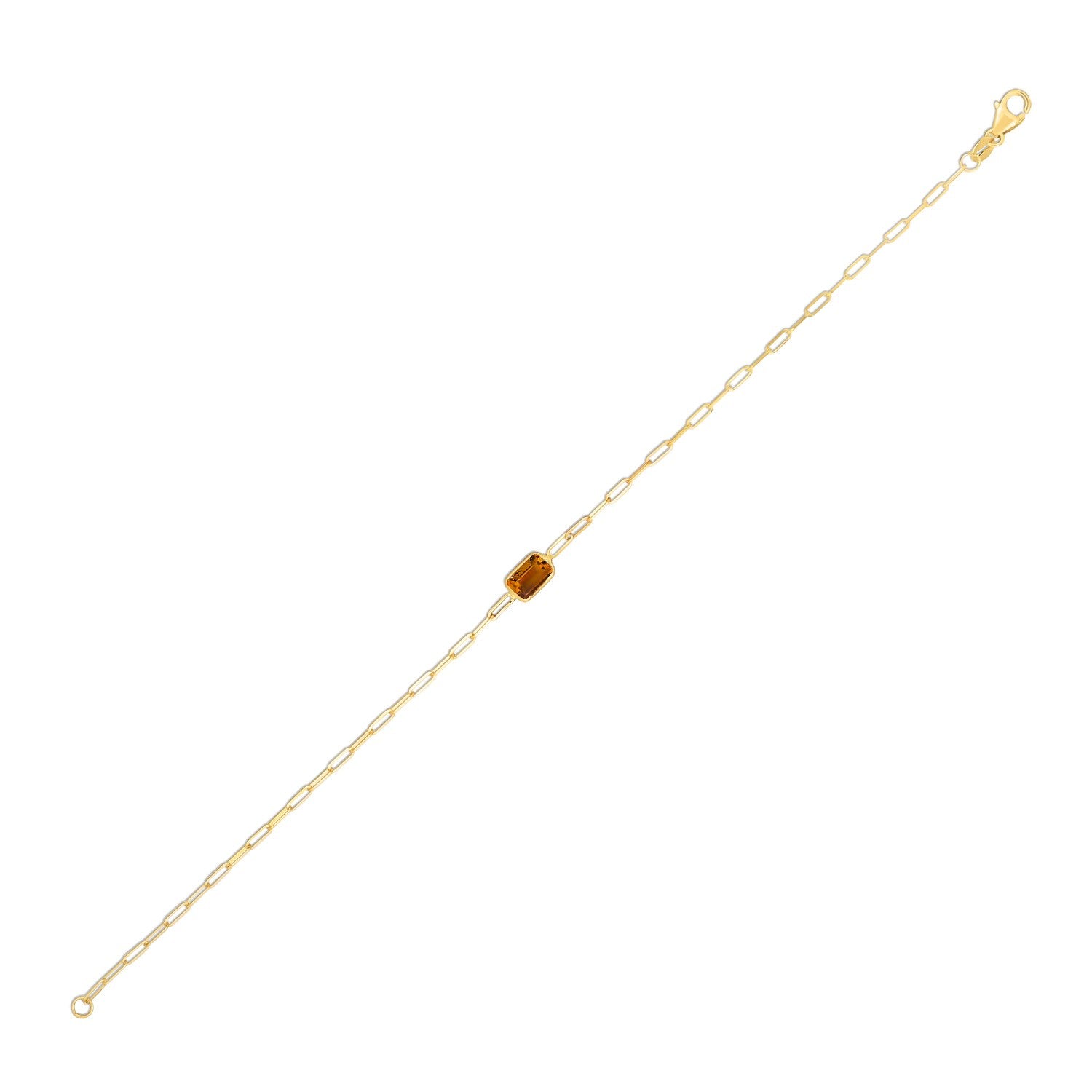 14k yellow gold paperclip bracelet featuring modern chain links and a sleek design, perfect for elegant layering.